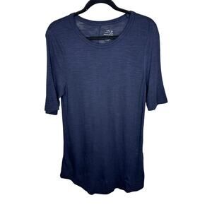 Banana Republic Malibu Tee Shirt Women M Medium Blue Short Sleeve Cotton Modal